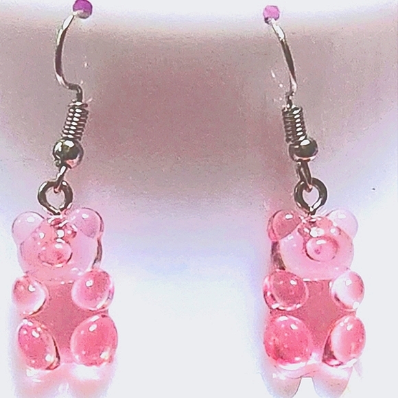 Light Pink Gummy Bear Earrings - Picture 3 of 4
